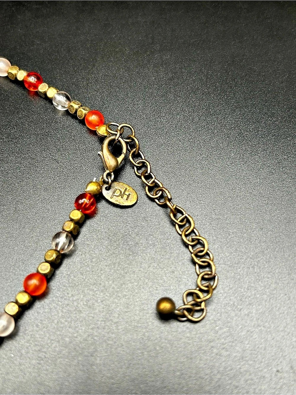 Pilgrim Beaded Necklace in Red & Gold - Picture 2 of 5